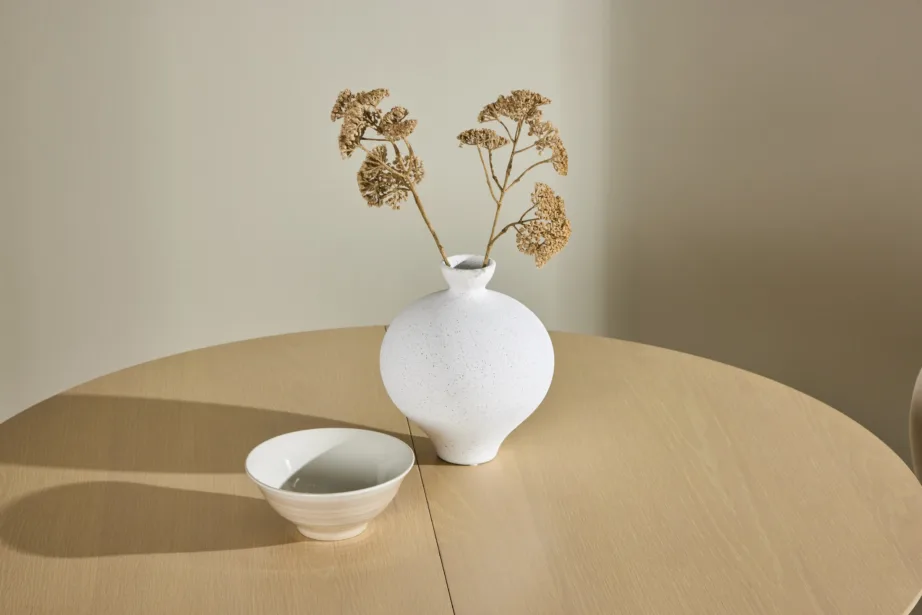 Valge peitsiga ümmargune söögilaud Gilda (pikendatav, ø110+40 cm), 61901-130 – 13