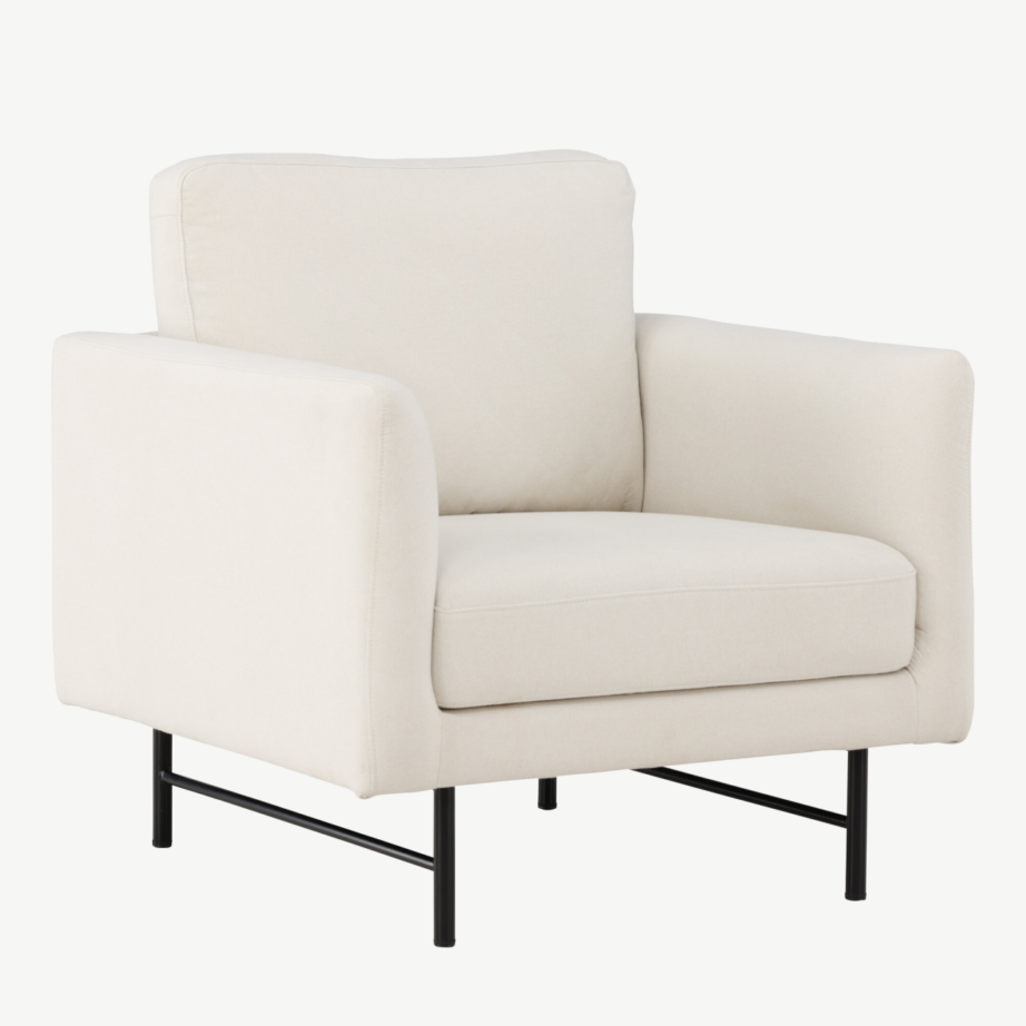 Valge polüesterkangaga tugitool Sky mustadel metalljalgadel, 62040-101 – 7