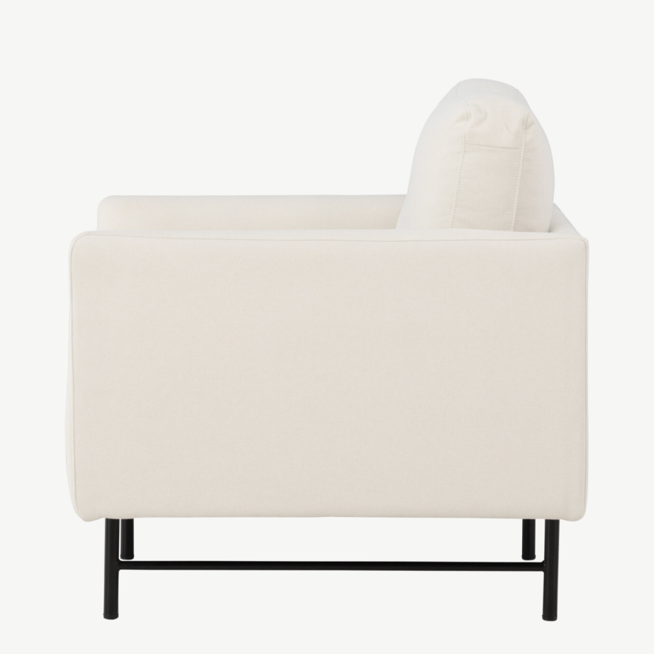 Valge polüesterkangaga tugitool Sky mustadel metalljalgadel, 62040-101 – 10