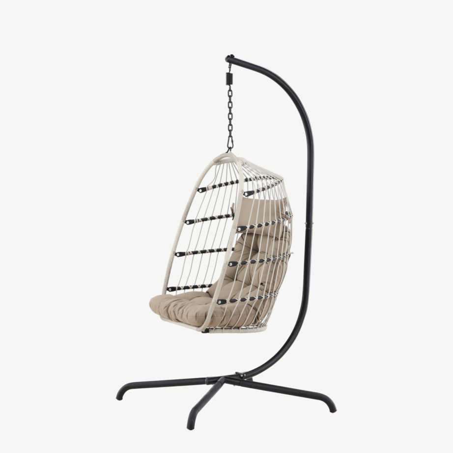 Välitingimustesse sobiv rippkiik Trezza (teras, hall padi), 9799-100 – 6