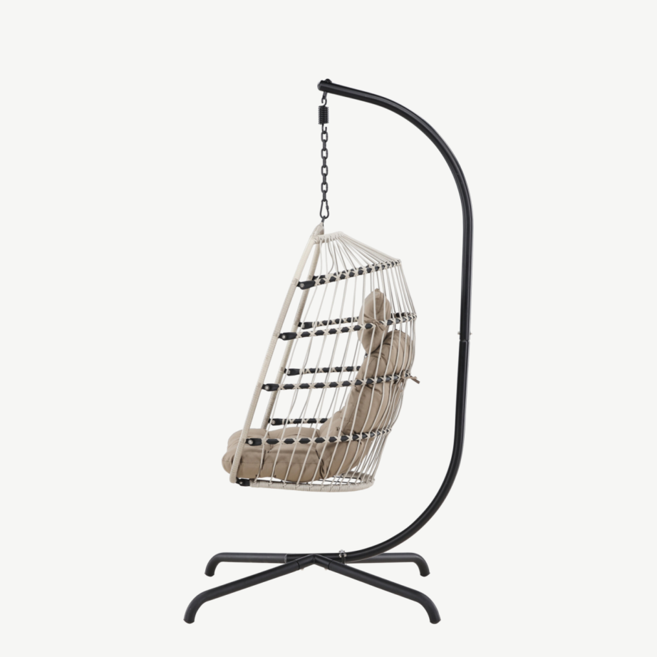 Välitingimustesse sobiv rippkiik Trezza (teras, hall padi), 9799-100 – 7