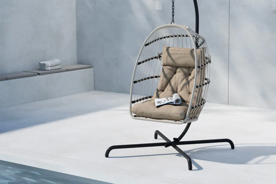 Välitingimustesse sobiv rippkiik Trezza (teras, hall padi), 9799-100 – 9