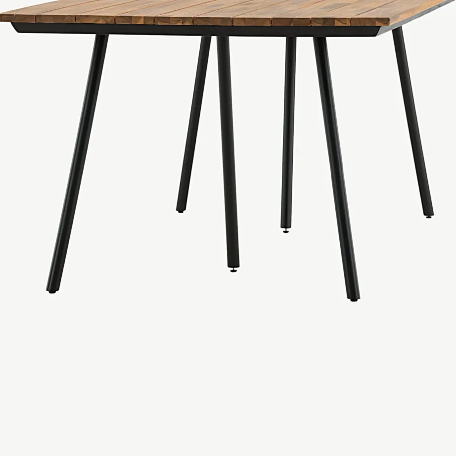 Akaatsiapuidust terrassilaud Chan (mustad terasjalad, 200×100 cm), 1453-408 – 5