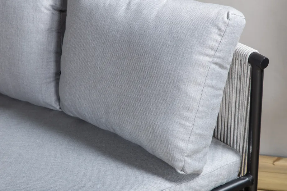 Virya poolkaarekujuline nurgadiivan õuekomplekt lauaga (alumiinium, polüesterköis, hall-must), 2084-408 – 11