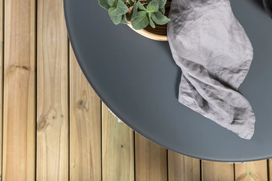 Virya poolkaarekujuline nurgadiivan õuekomplekt lauaga (alumiinium, polüesterköis, hall-must), 2084-408 – 13