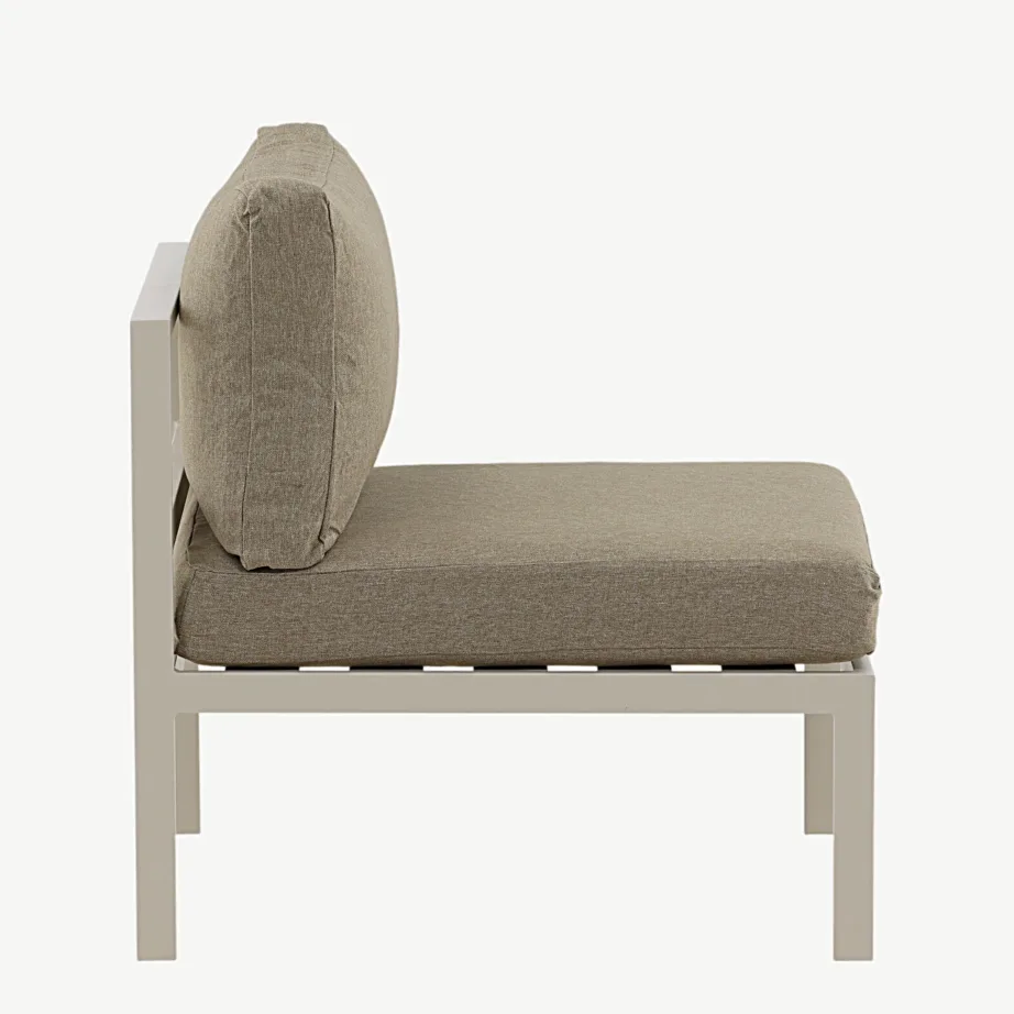 Beež alumiiniumraamiga aiamööbli moodul Copacabana hallide patjadega, 2109-402 – 2