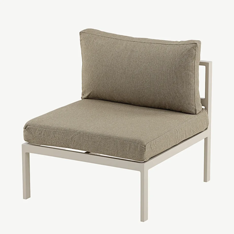 Beež alumiiniumraamiga aiamööbli moodul Copacabana hallide patjadega, 2109-402 – 4