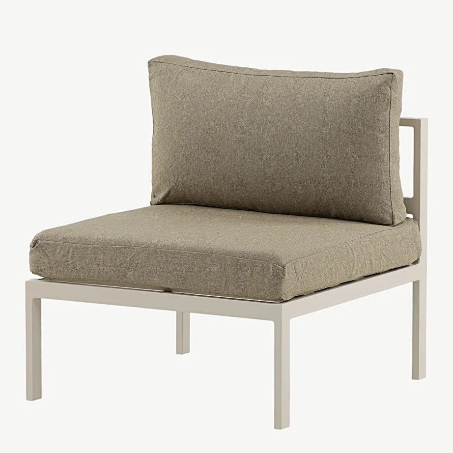 Beež alumiiniumraamiga aiamööbli moodul Copacabana hallide patjadega, 2109-402 – 6