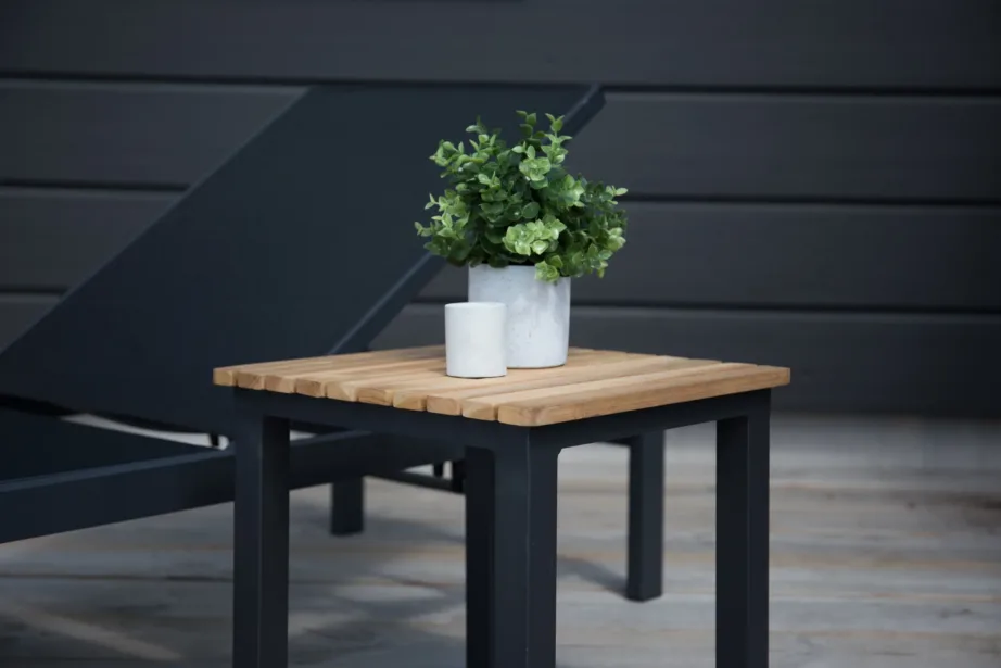 Reguleeritav mustast alumiiniumist päevitustool Copacabana tekstileenkattega, 4149-408 – 9