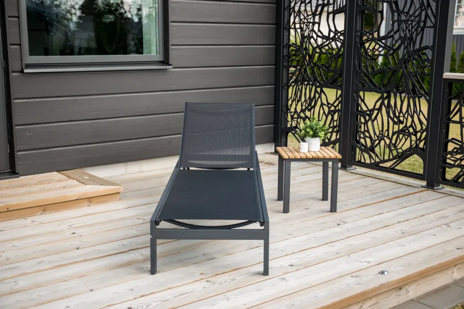 Reguleeritav mustast alumiiniumist päevitustool Copacabana tekstileenkattega, 4149-408 – 12