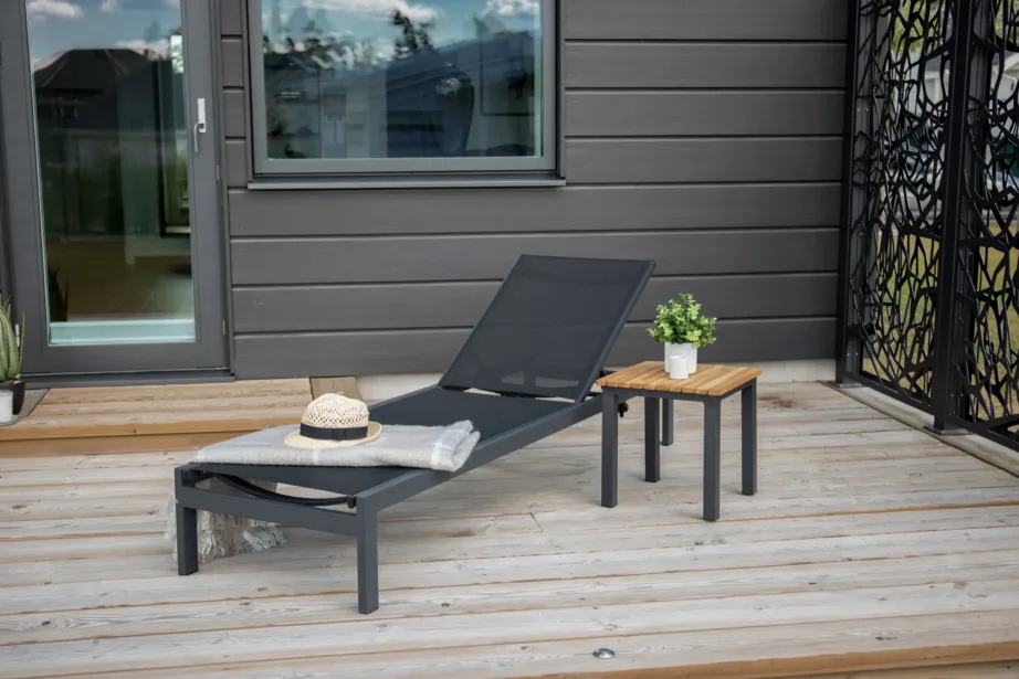 Reguleeritav mustast alumiiniumist päevitustool Copacabana tekstileenkattega, 4149-408 – 13