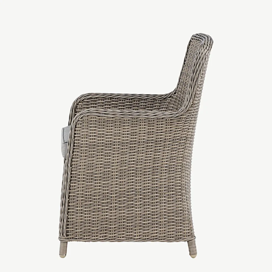 Beež kunstrotangist aiasöögitool kõrgete käetugedega Wembley kollektsioonist, 5710-067 – 7