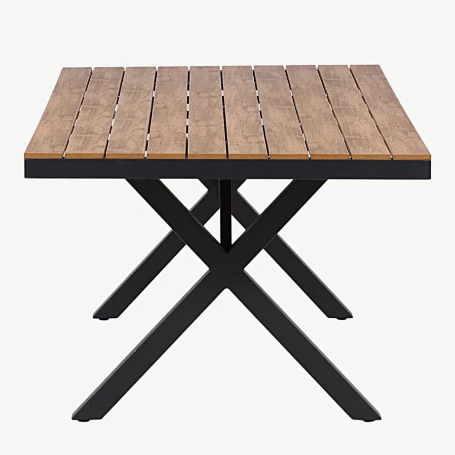 Ristkülikukujuline alumiiniumraamiga söögilaud Garcia, naturaalne spoon, 100 × 200 cm, 6005-000 – 2