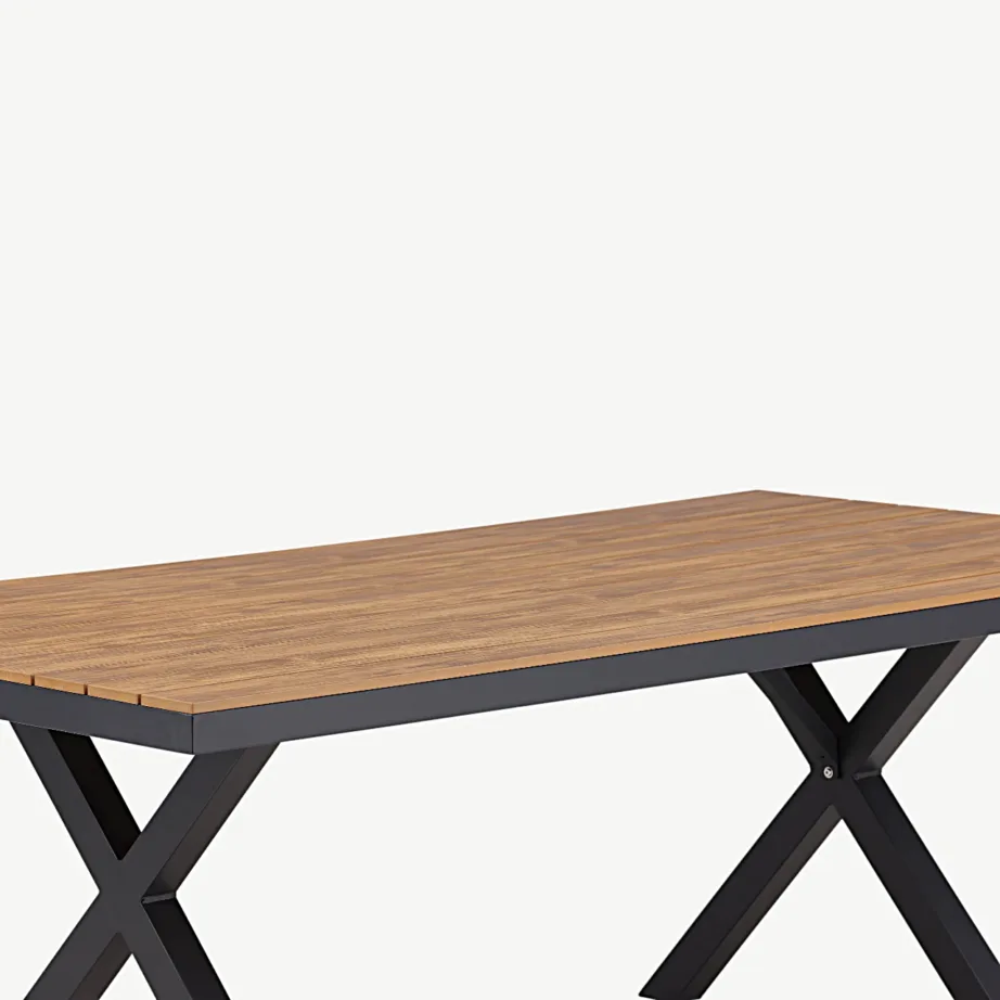 Ristkülikukujuline alumiiniumraamiga söögilaud Garcia, naturaalne spoon, 100 × 200 cm, 6005-000 – 4