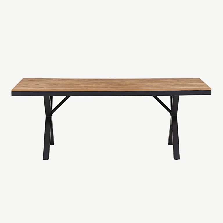 Ristkülikukujuline alumiiniumraamiga söögilaud Garcia, naturaalne spoon, 100 × 200 cm - 6005-000
