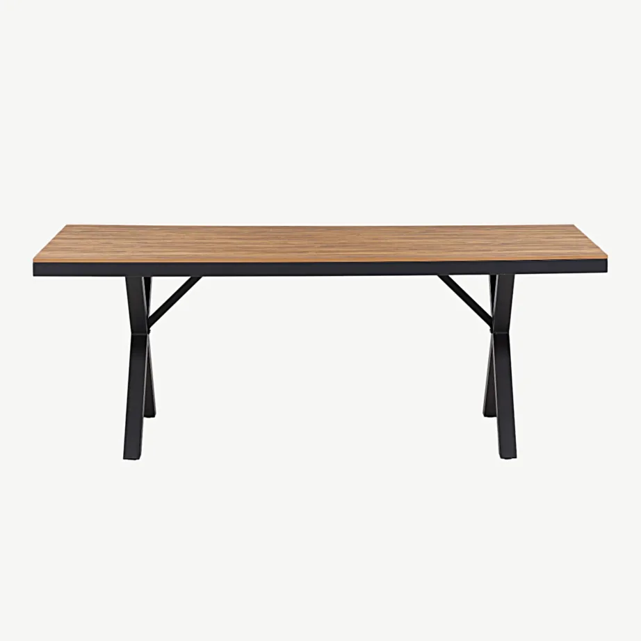 Ristkülikukujuline alumiiniumraamiga söögilaud Garcia, naturaalne spoon, 100 × 200 cm, 6005-000 – 5