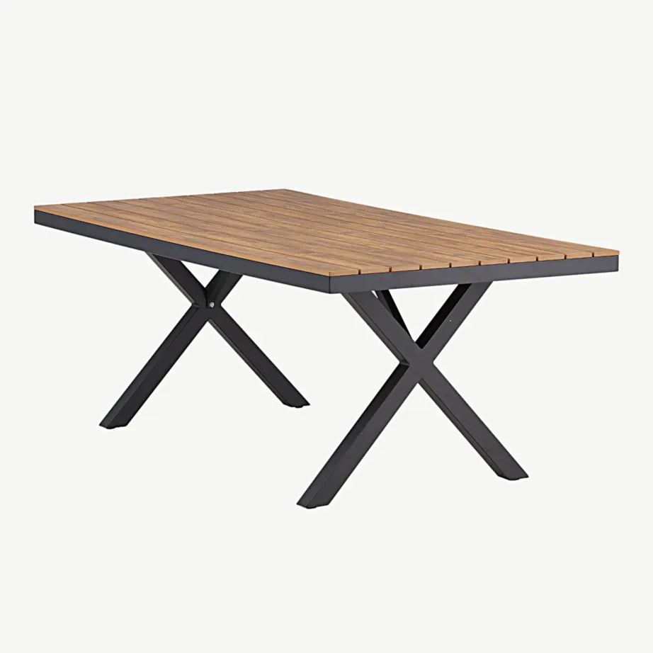 Ristkülikukujuline alumiiniumraamiga söögilaud Garcia, naturaalne spoon, 100 × 200 cm, 6005-000 – 7