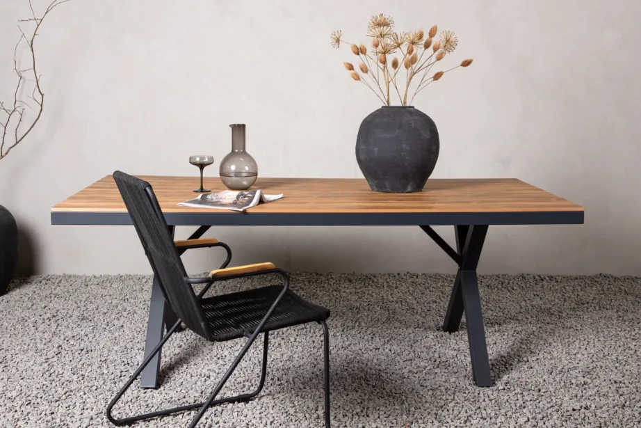 Ristkülikukujuline alumiiniumraamiga söögilaud Garcia, naturaalne spoon, 100 × 200 cm, 6005-000 – 8