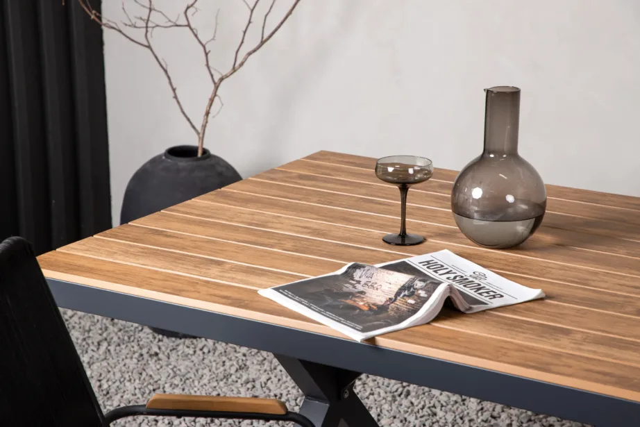 Ristkülikukujuline alumiiniumraamiga söögilaud Garcia, naturaalne spoon, 100 × 200 cm, 6005-000 – 9