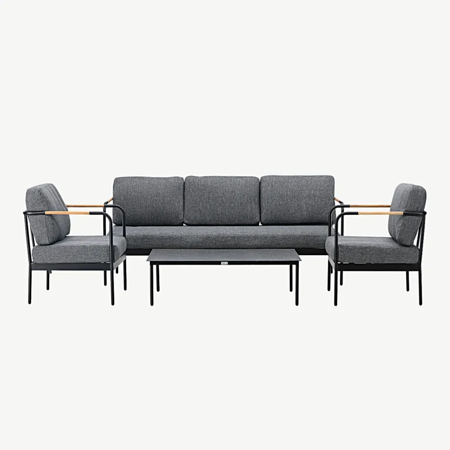 Pehnna terasest aialounge-komplekt hallide patjadega (diivan, 2 tugitooli, laud), 6068-002 – 5