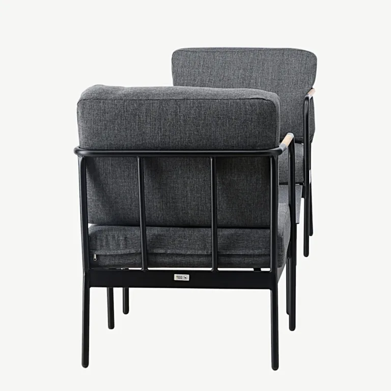 Pehnna terasest aialounge-komplekt hallide patjadega (diivan, 2 tugitooli, laud) - 6068-002