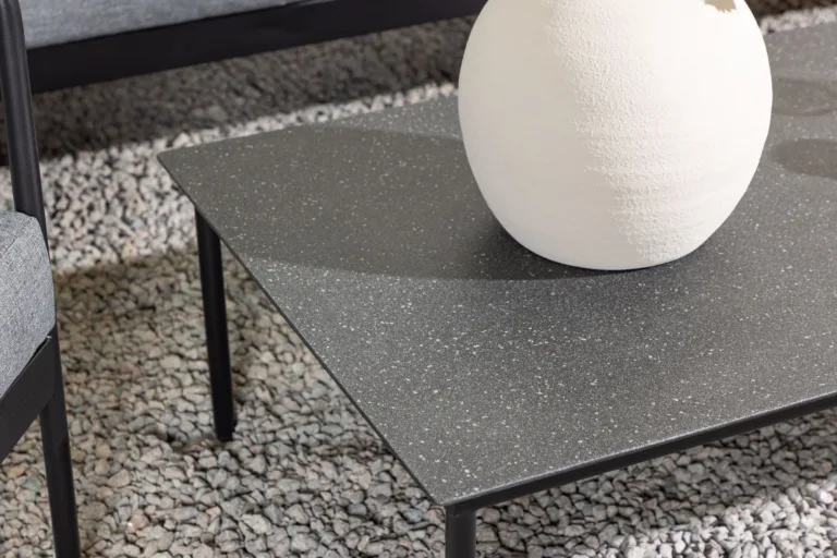 Pehnna terasest aialounge-komplekt hallide patjadega (diivan, 2 tugitooli, laud) - 6068-002