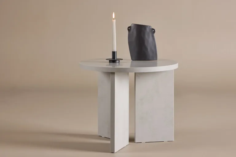 Ümmargune diivanilaud Söderhamni MDF, hõbedane hall, ø55 cm - 61190-331