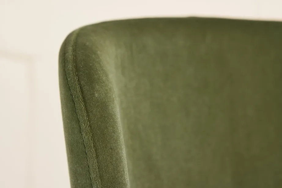 Oliivroheline sametist söögitool Modesto valgeks peitsitud terasjalgadel, 61287-116 – 9