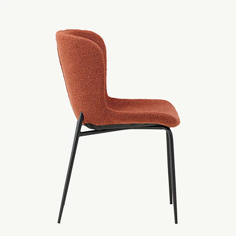 Roostepunase buklee kangaga söögitool Modesto mustade terasjalgadega, 61287-140 – 2