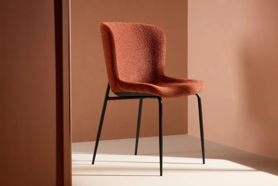 Roostepunase buklee kangaga söögitool Modesto mustade terasjalgadega, 61287-140 – 8