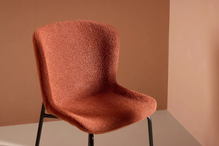 Roostepunase buklee kangaga söögitool Modesto mustade terasjalgadega, 61287-140 – 9