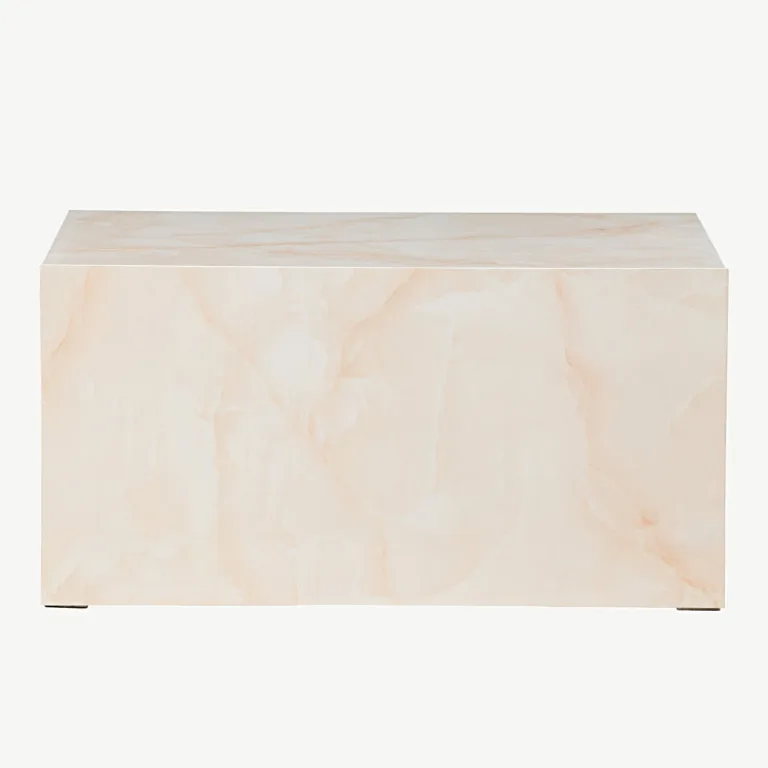 Helekollase marmori ilmega MDF-ist diivanilaud York, 80 × 60 cm - 61289-151