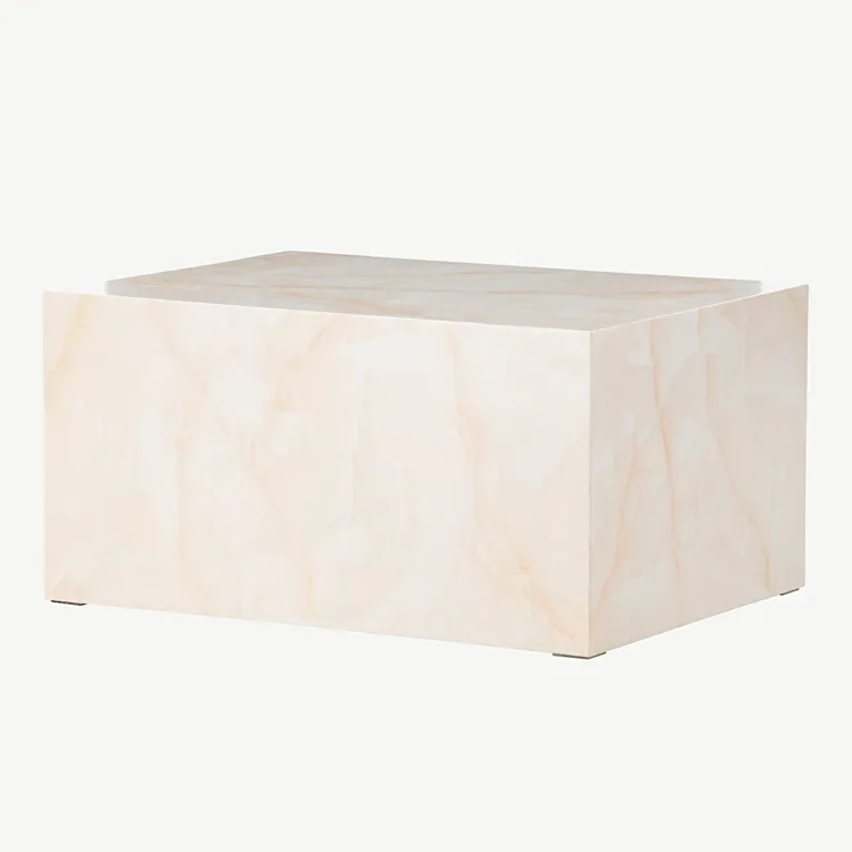 Helekollase marmori ilmega MDF-ist diivanilaud York, 80 × 60 cm - 61289-151