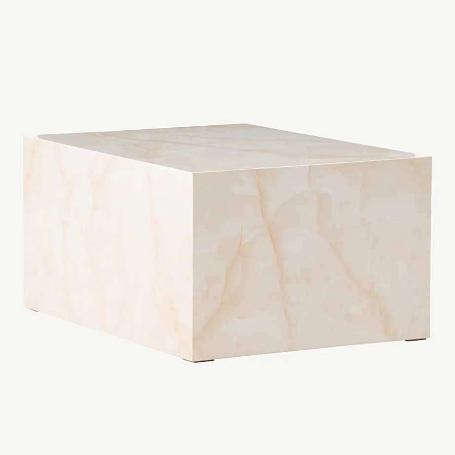 Helekollase marmori ilmega MDF-diivanilaud York (80 × 60 cm), 61289-151 – 6