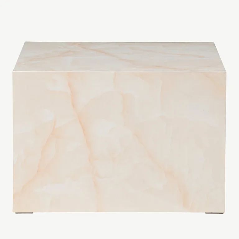 Helekollase marmori ilmega MDF-ist diivanilaud York, 80 × 60 cm - 61289-151