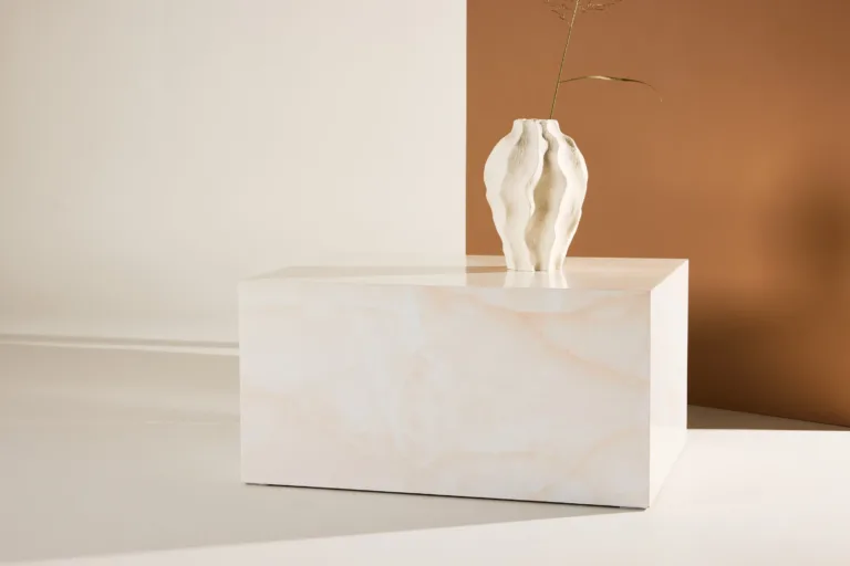 Helekollase marmori ilmega MDF-diivanilaud York (80 × 60 cm) - 61289-151