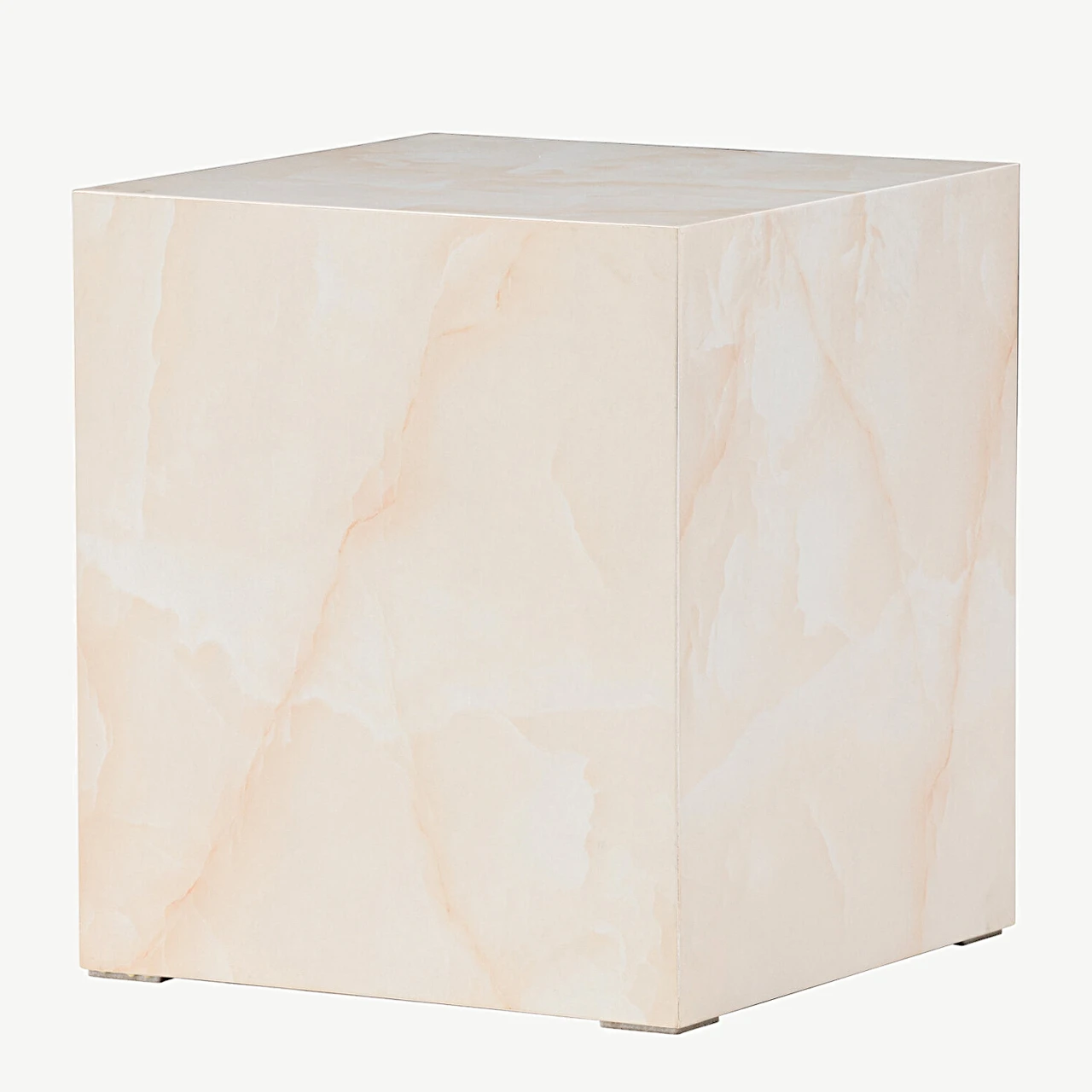 Helekollase marmorimustriga diivanilaud York, MDF, 40 × 40 × 45 cm - 61290-151