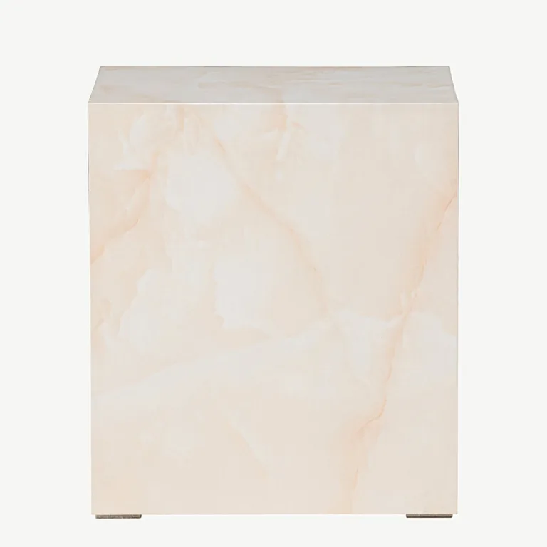Helekollase marmorimustriga diivanilaud York, MDF, 40 × 40 × 45 cm - 61290-151