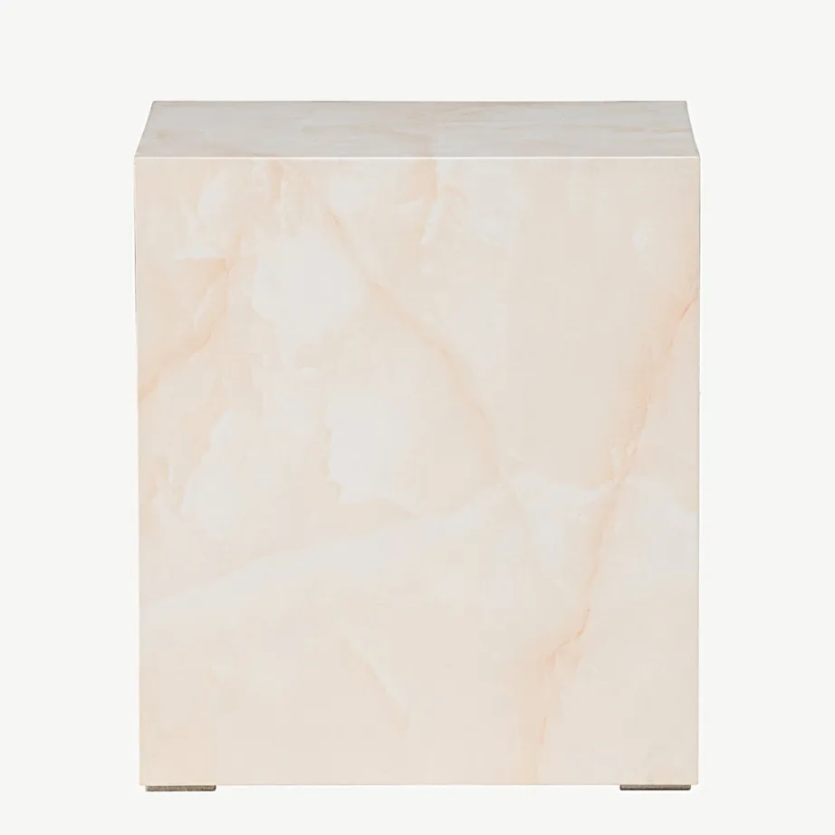 Helekollase marmorimustriga diivanilaud York, MDF, 40 × 40 × 45 cm, 61290-151 – 4