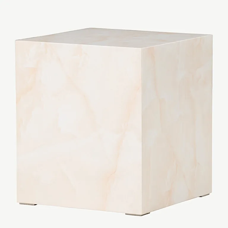 Helekollase marmorimustriga diivanilaud York, MDF, 40 × 40 × 45 cm - 61290-151