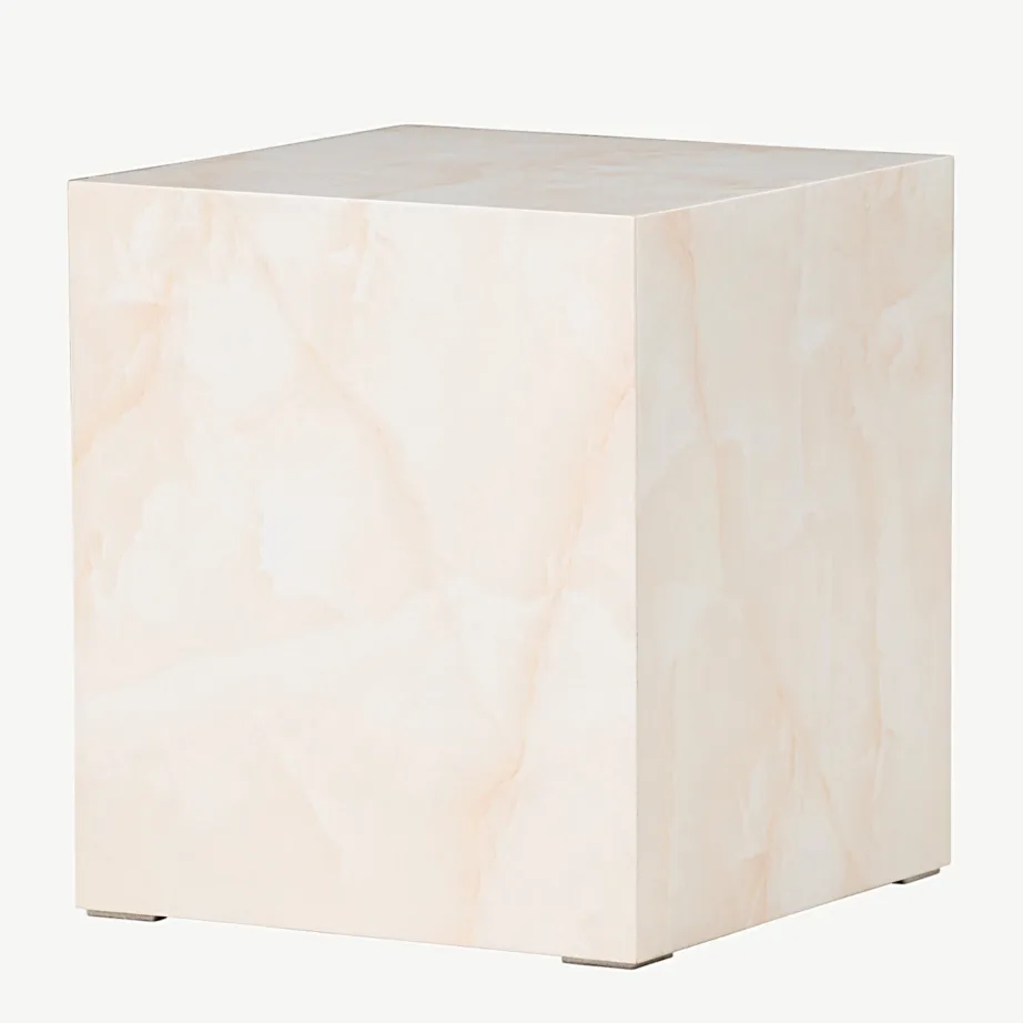 Helekollase marmorimustriga diivanilaud York, MDF, 40 × 40 × 45 cm, 61290-151 – 5