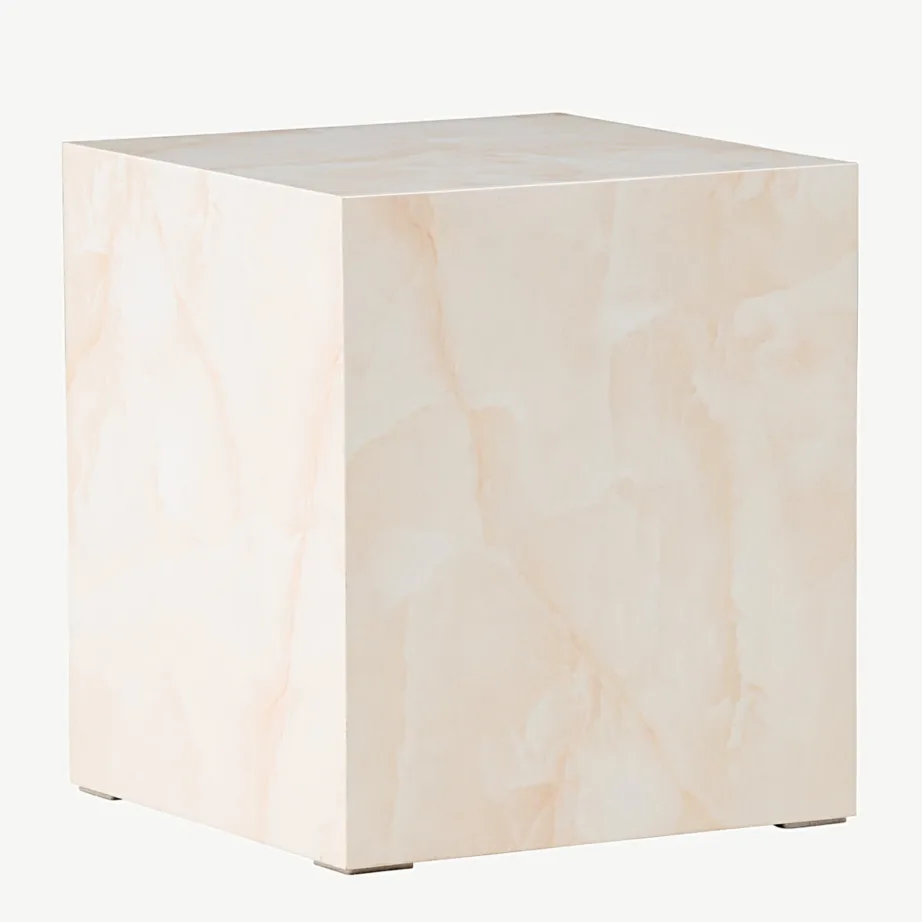 Helekollase marmorimustriga diivanilaud York, MDF, 40 × 40 × 45 cm, 61290-151 – 6