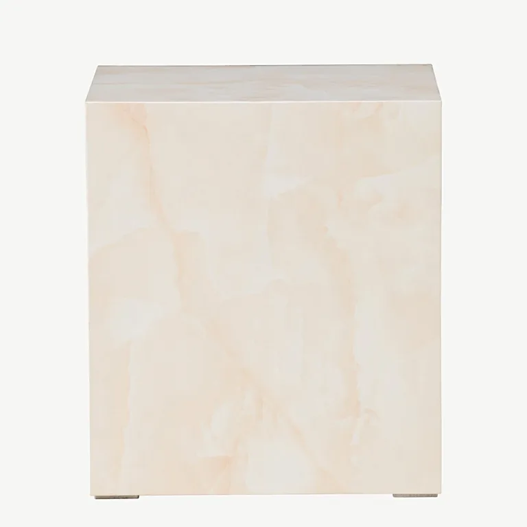 Helekollase marmorimustriga diivanilaud York, MDF, 40 × 40 × 45 cm - 61290-151
