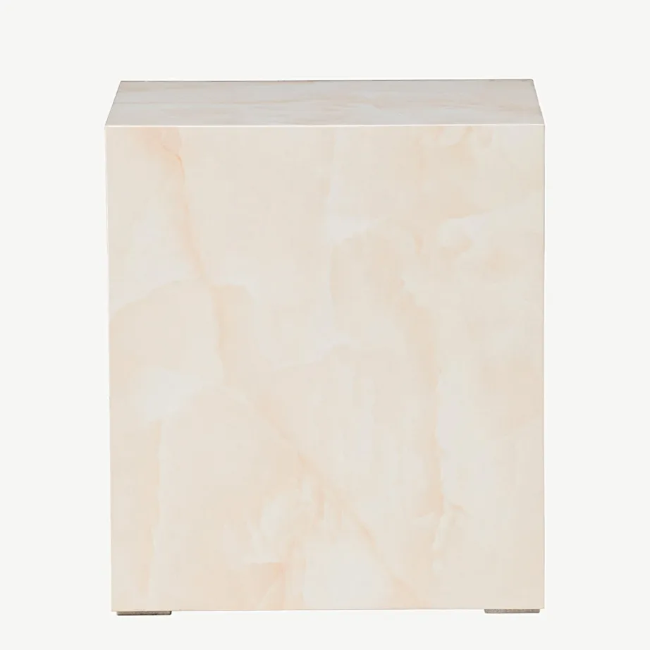 Helekollase marmorimustriga diivanilaud York, MDF, 40 × 40 × 45 cm, 61290-151 – 7