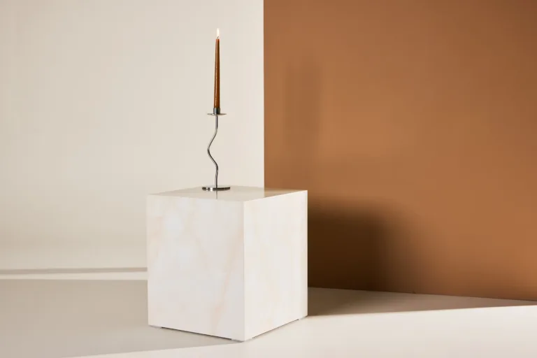 Helekollase marmorimustriga diivanilaud York, MDF, 40 × 40 × 45 cm - 61290-151