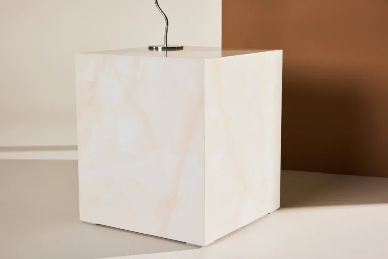 Helekollase marmorimustriga diivanilaud York, MDF, 40 × 40 × 45 cm - 61290-151