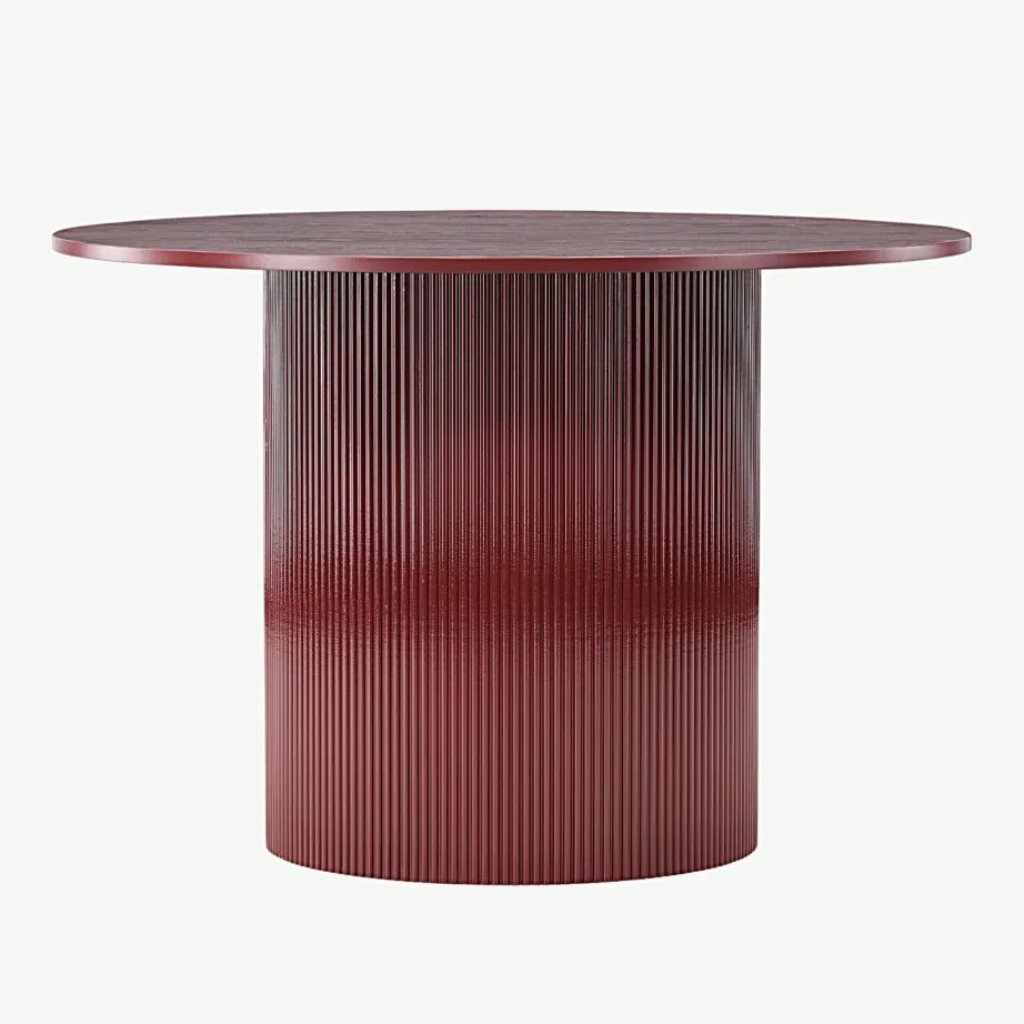 Burgundiapunane ümmargune söögilaud Lenox, MDF, ø110 cm, 61292-152 – 2