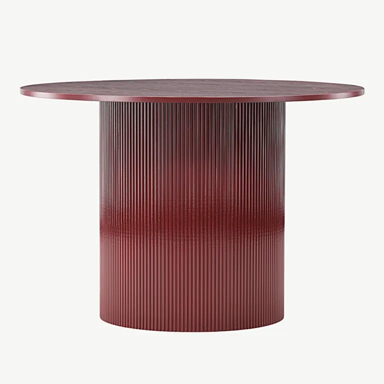 Burgundiapunane ümmargune söögilaud Lenox, MDF, ø110 cm - 61292-152