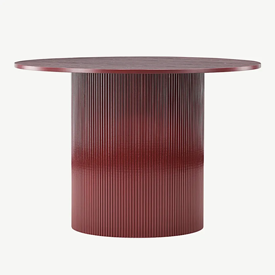 Burgundiapunane ümmargune söögilaud Lenox, MDF, ø110 cm, 61292-152 – 3