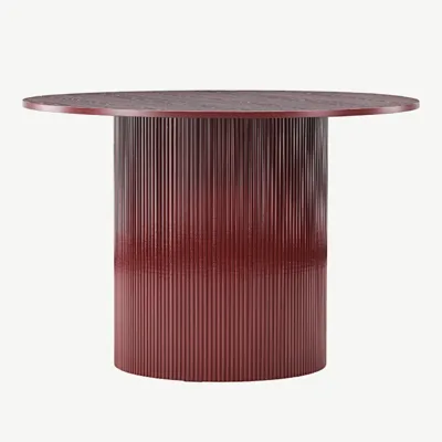 Burgundiapunane ümmargune söögilaud Lenox, MDF, ø110 cm - 61292-152